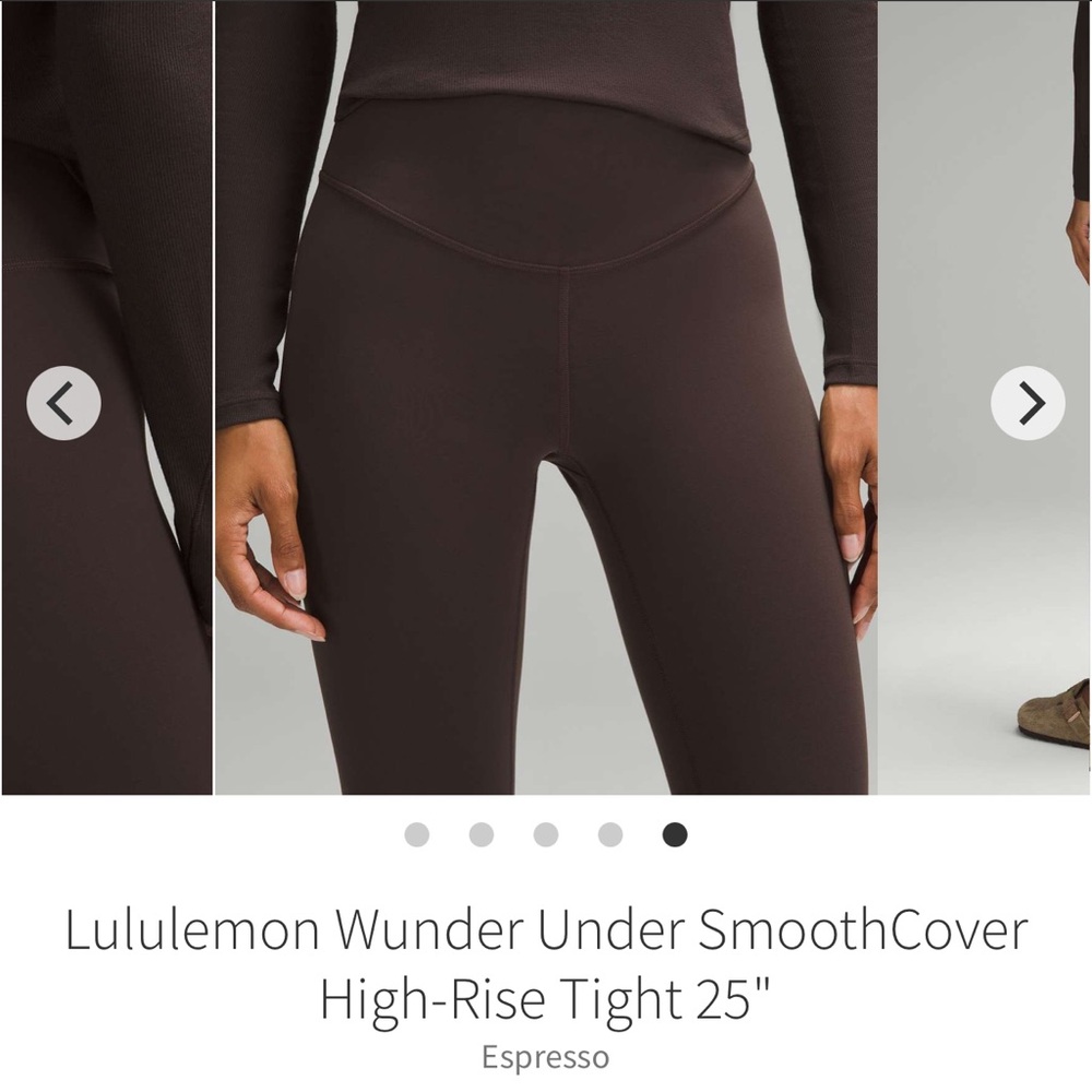 lululemon Wunder Under SmoothCover High Rise Tight 25” - Espresso - 10
